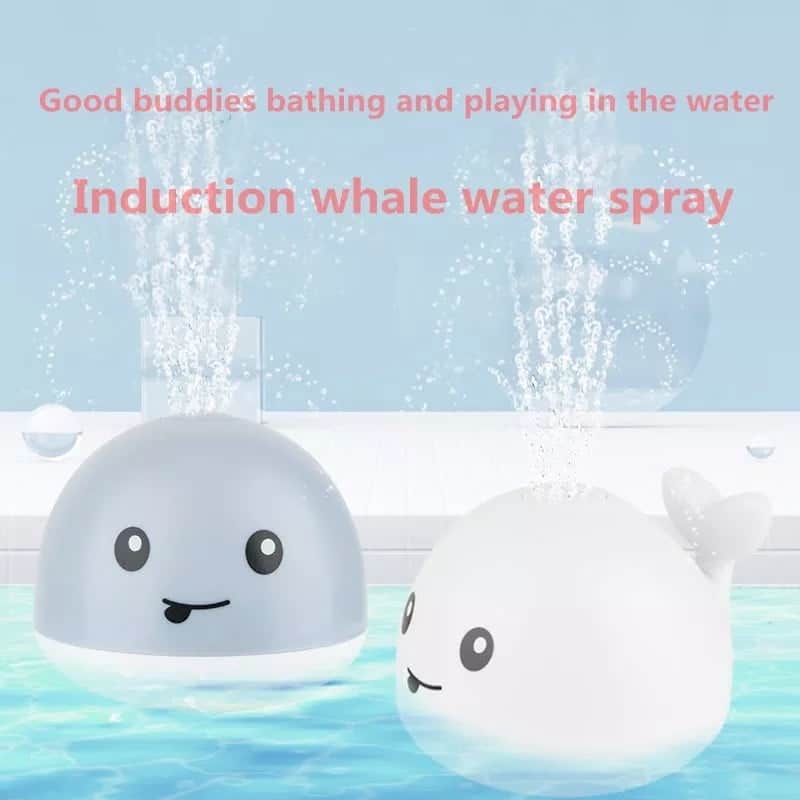 baby bath toys whale automatic spray water bath toy with led light 2