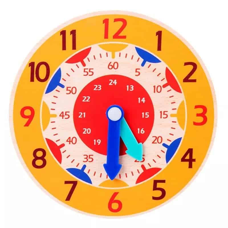 children montessori wooden clock toys early preschool teaching aids