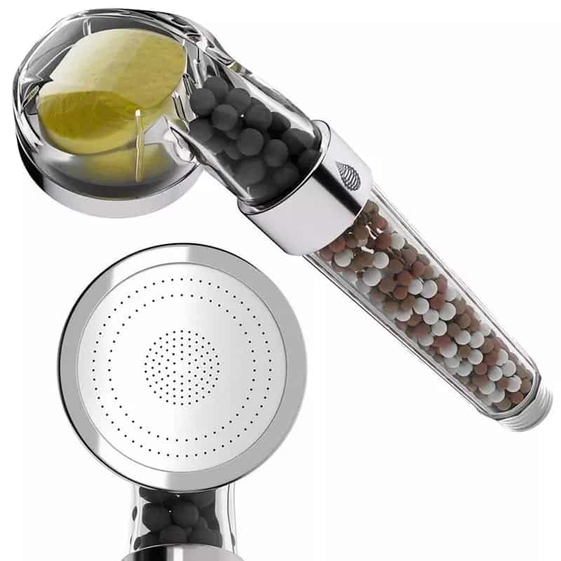 ionic shower head with beads filtered high pressure water saving showerhead