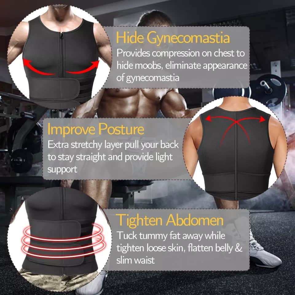 men waist trainer corset trimmer waist cincher belt sweat slimming shapewear 2