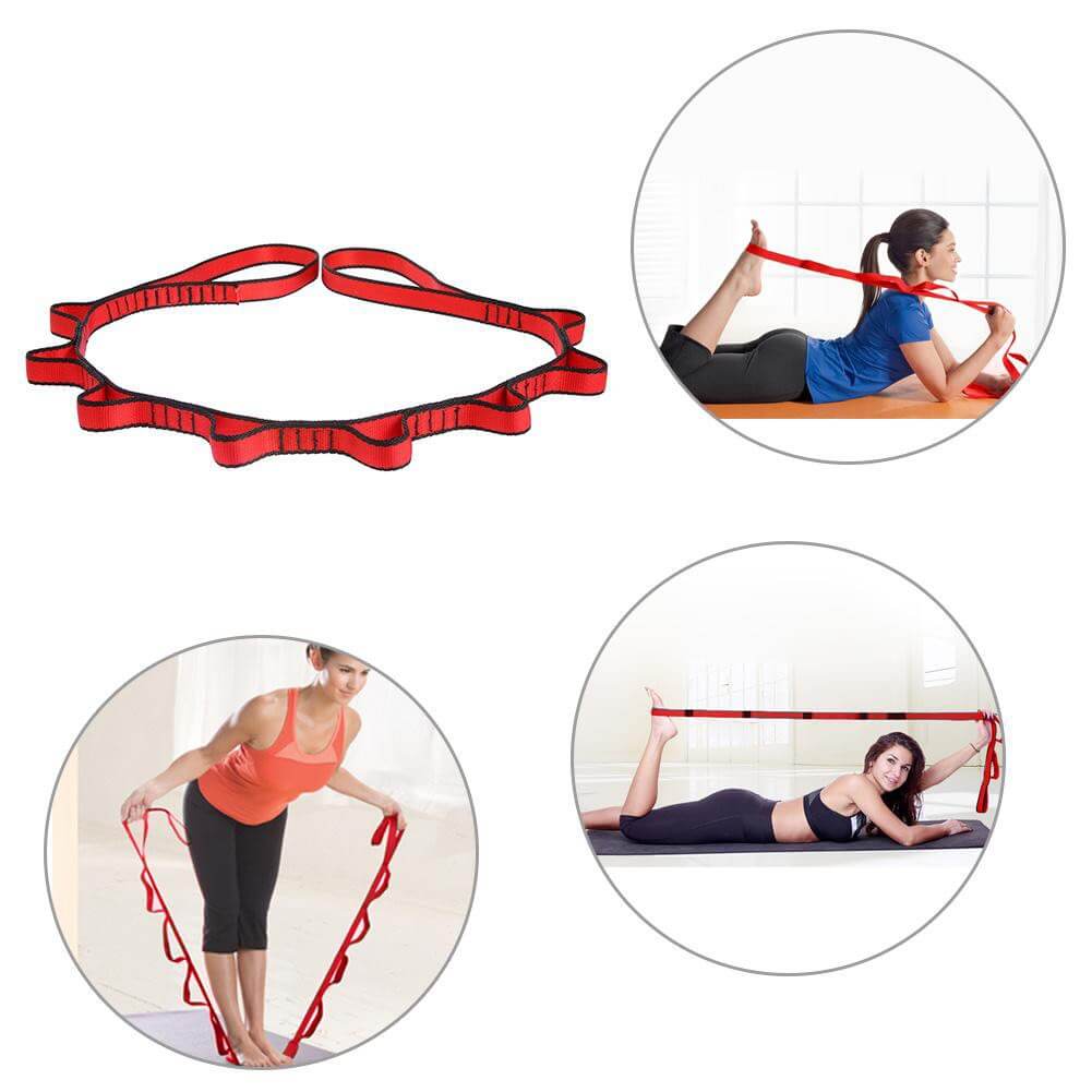 8 loop Yoga Stretch Belt Extender Strap Rope