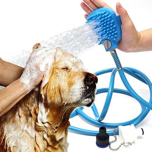 Pet Bathing Tool - All In One Dog Shower Sprayer and Scrubber New