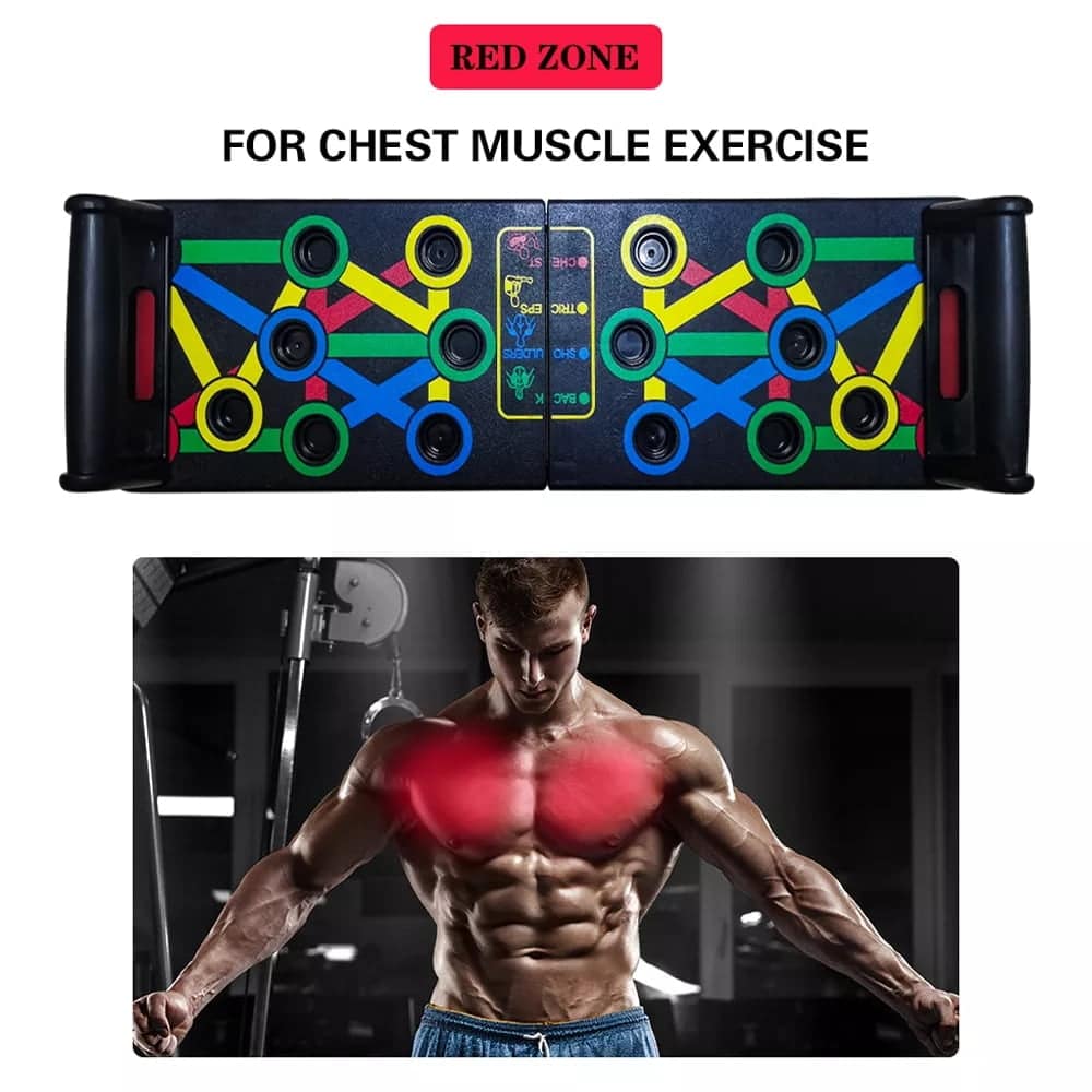 push up rack board power press fitness training pecs traps chest triceps workout 5