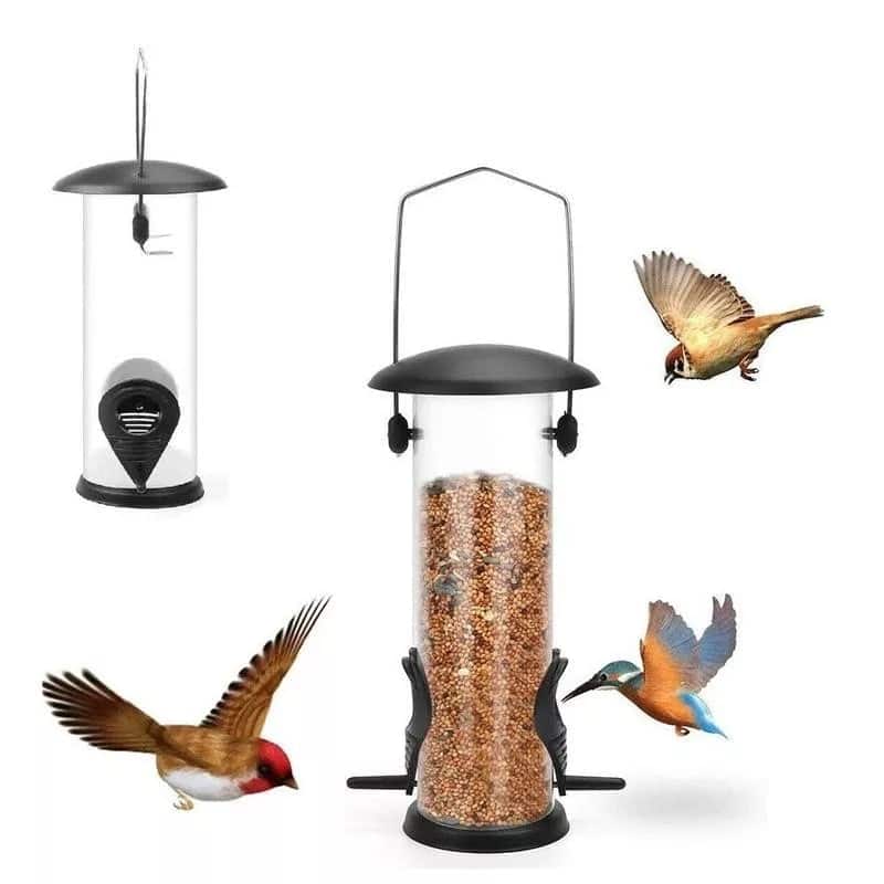 Squirrel Proof Automatic Bird Feeder Hanging Cage Seed