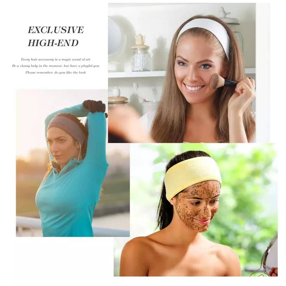women spa headband stretchable hair band for makeup washing cosmetic shower 2