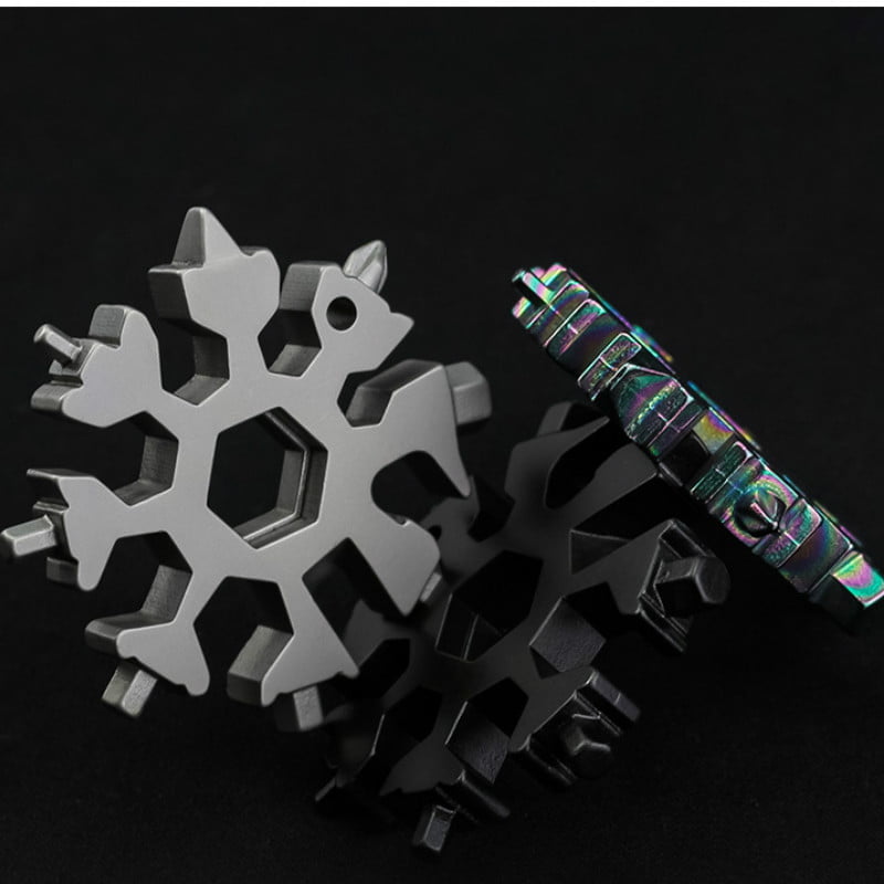 18 in 1 snowflake multi tool wrench outdoor portable keychain screwdriver 11