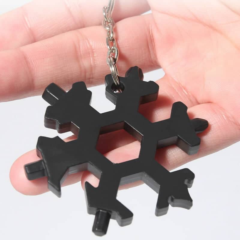 18 in 1 snowflake multi tool wrench outdoor portable keychain screwdriver