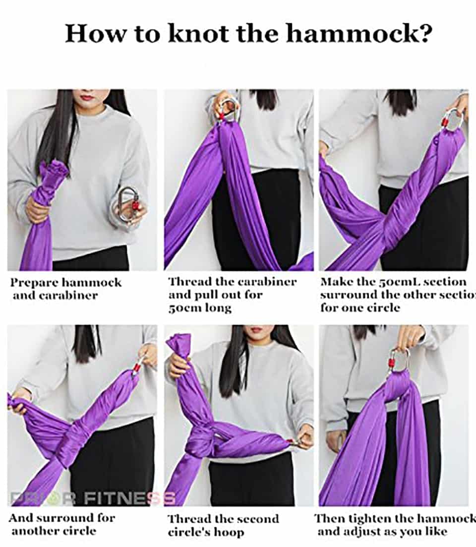 Aerial Yoga Hammock Swing Set - How to knot the hammock