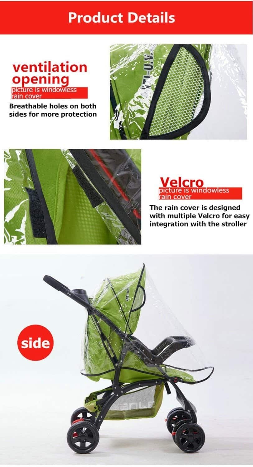 baby stroller rain cover transparent wind dust shield 6