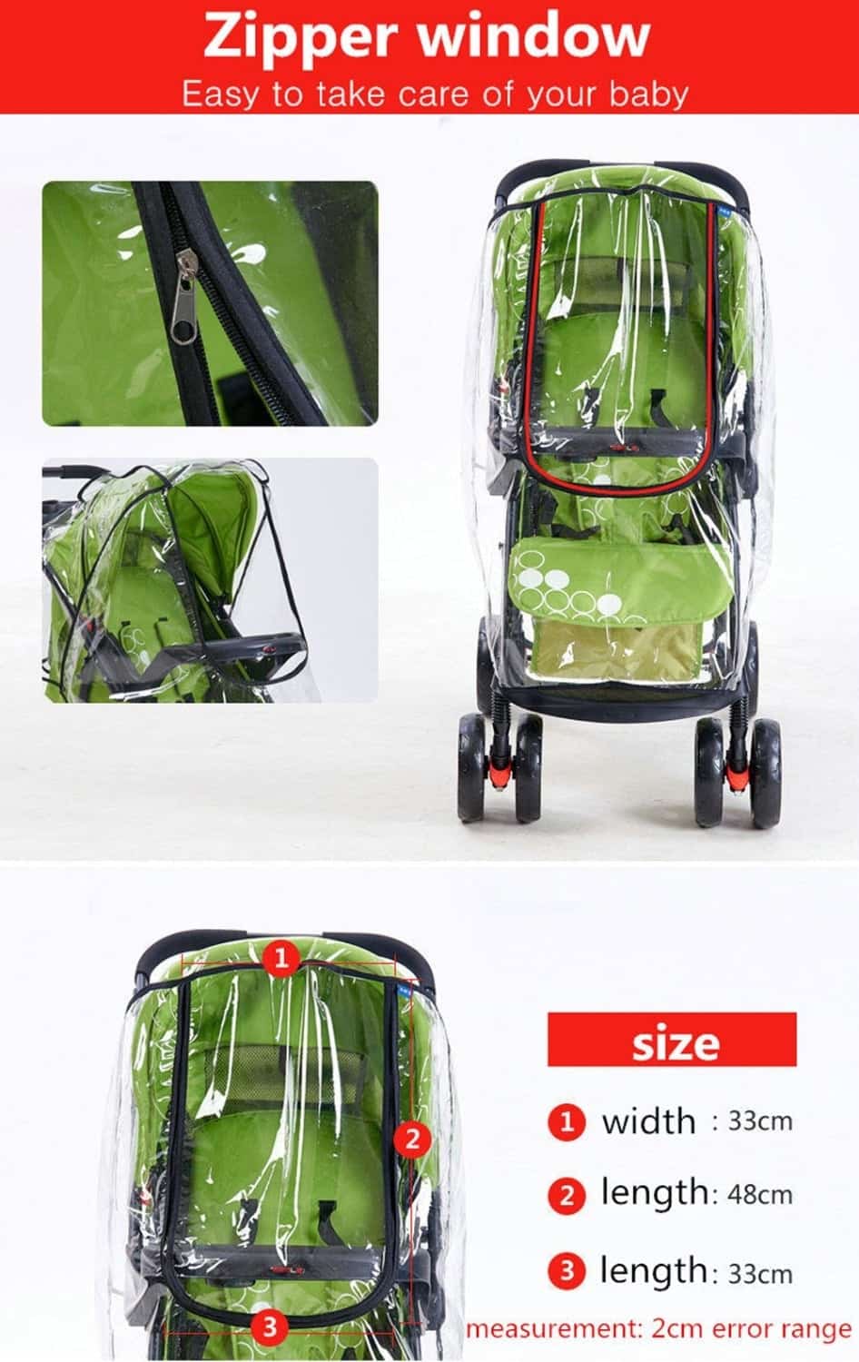 baby stroller rain cover transparent wind dust shield 7