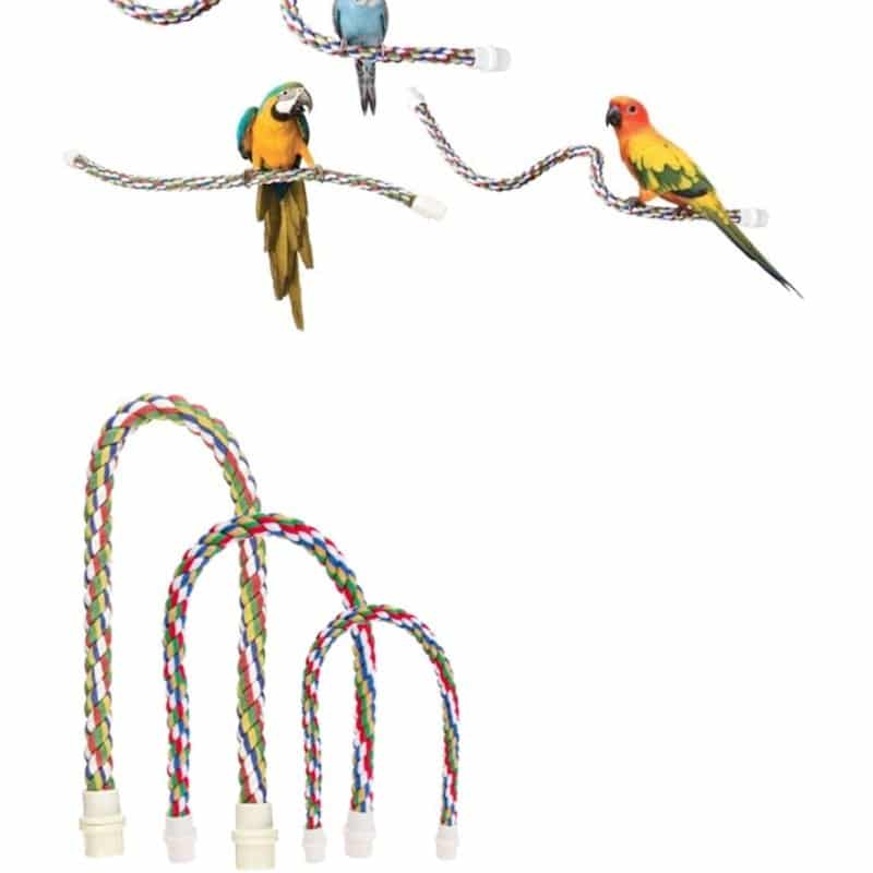 bird spiral rope perch cotton parrot swing climbing standing toy 3