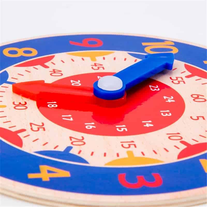 children montessori wooden clock toys early preschool teaching aids 7