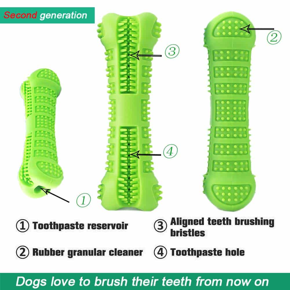 dog toothbrush rubber toy natural pet dental care brushing stick 3