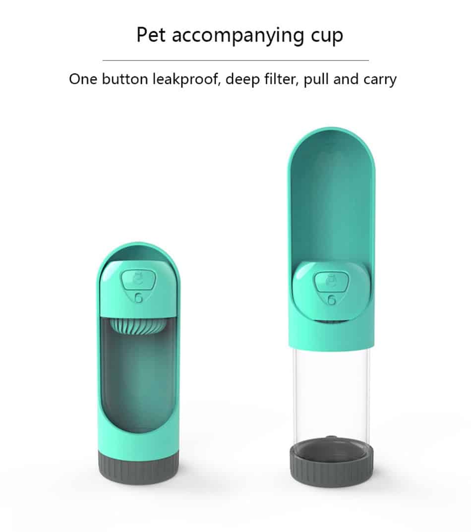 Dog Water Bottle - Portable Travel Drinking Cup for Pets