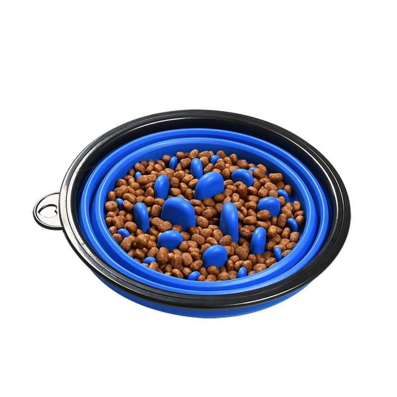 flodable pet bowl slow feeder with buckle 5
