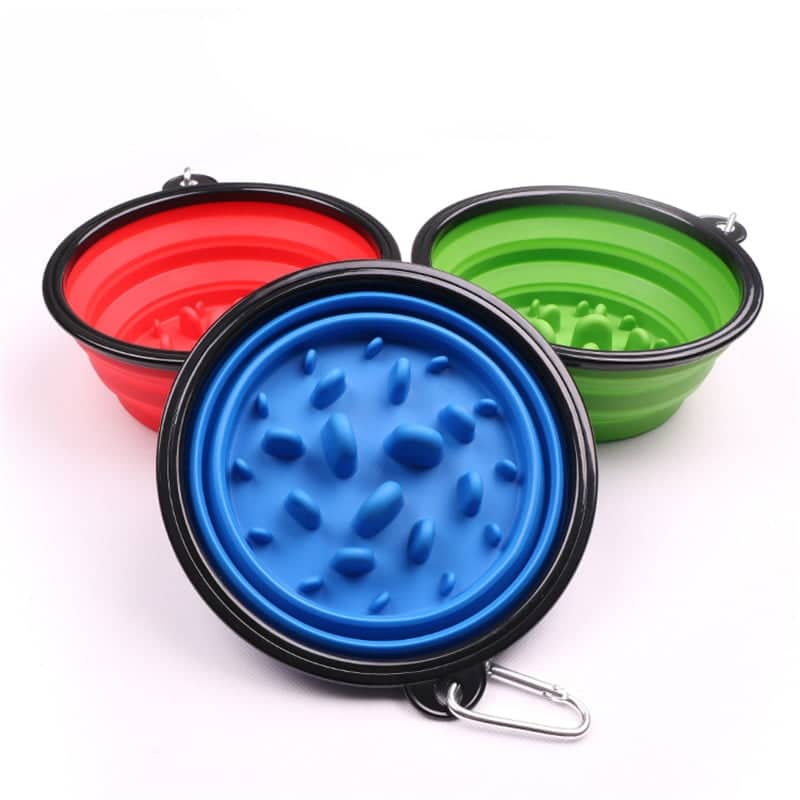 flodable pet bowl slow feeder with buckle 6