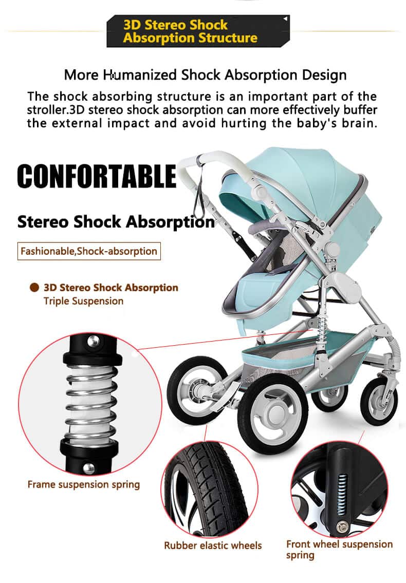 high landscape baby stroller 3 in 1 with car seat 12