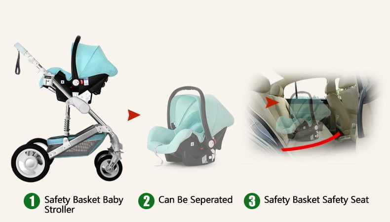 high landscape baby stroller 3 in 1 with car seat 16