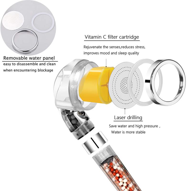 ionic shower head with beads filtered high pressure water saving showerhead 6