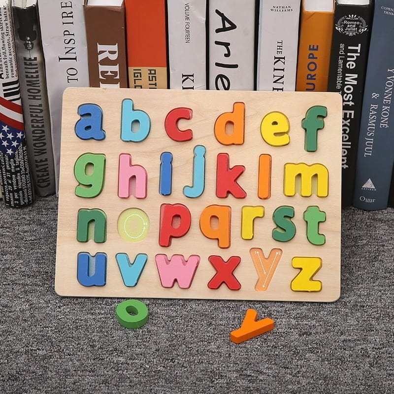 kids wooden 3d alphabet numbers board early educational toys for toddler 10