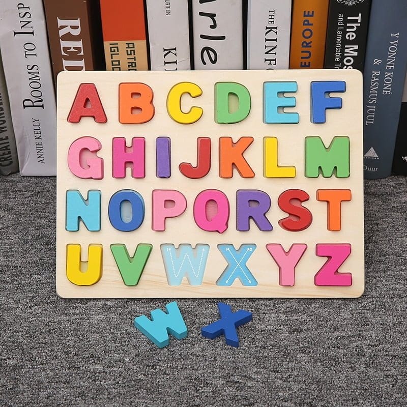 kids wooden 3d alphabet numbers board early educational toys for toddler 3