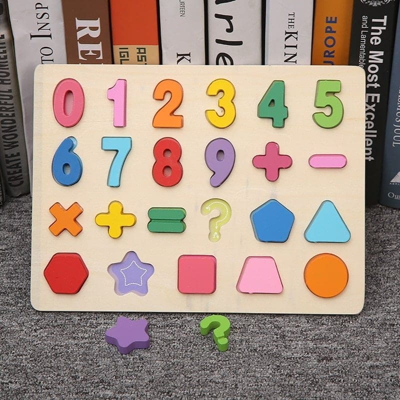 kids wooden 3d alphabet numbers board early educational toys for toddler 4