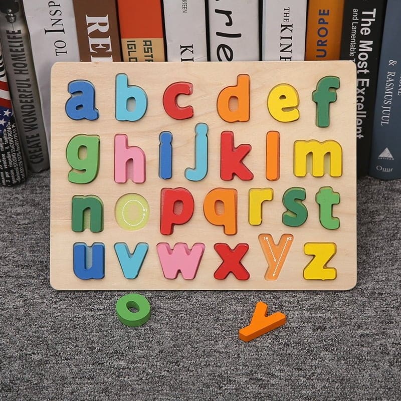 kids wooden 3d alphabet numbers board early educational toys for toddler 5