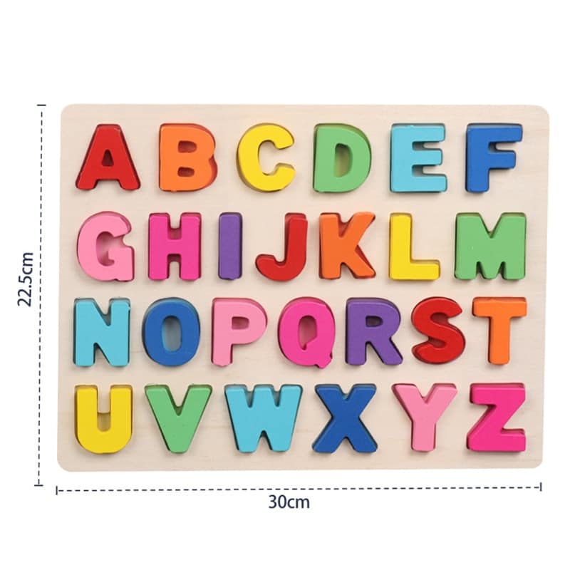 kids wooden 3d alphabet numbers board early educational toys for toddler