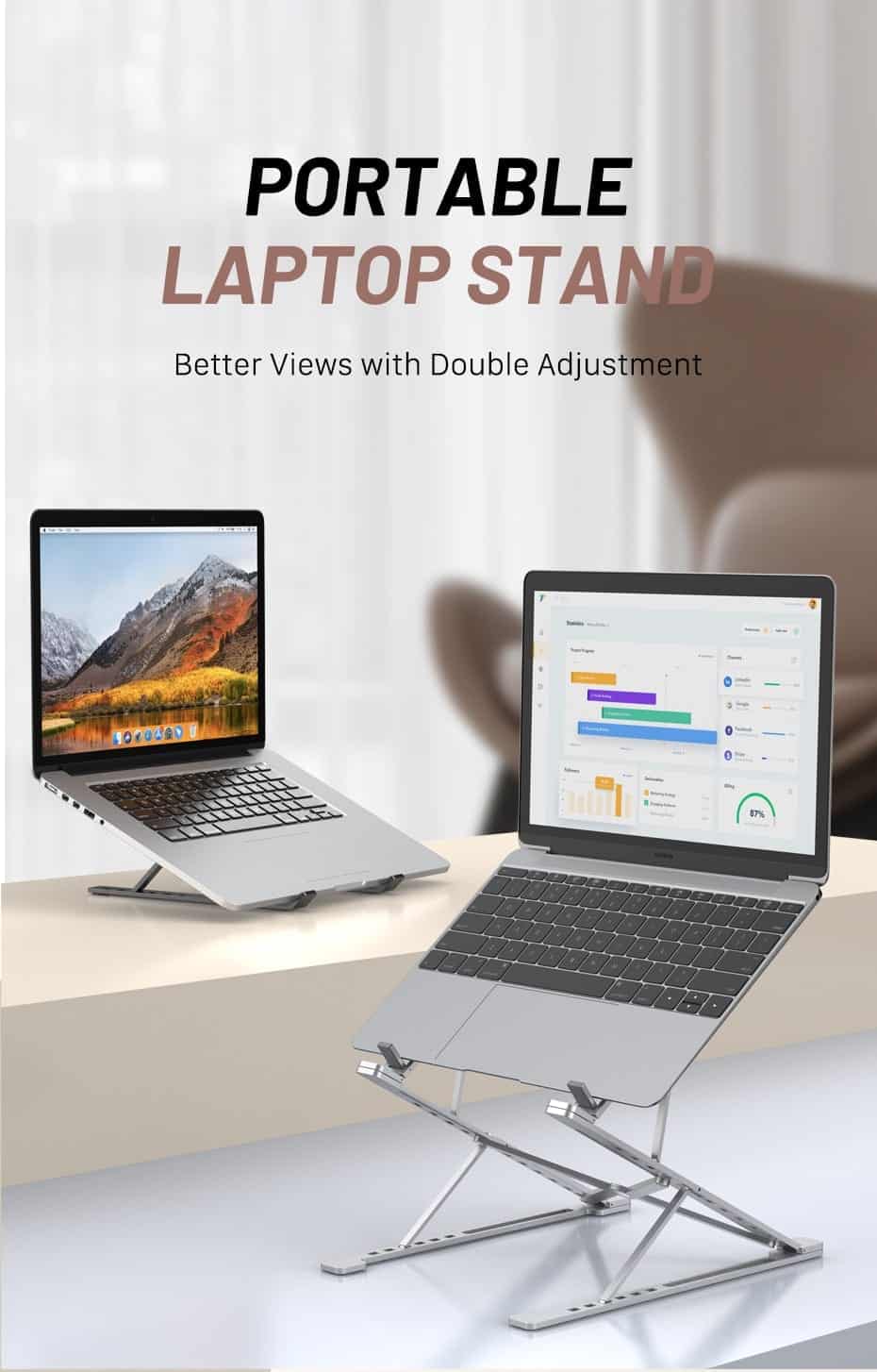 laptop stand portable holder foldable aluminum alloy stand 12
