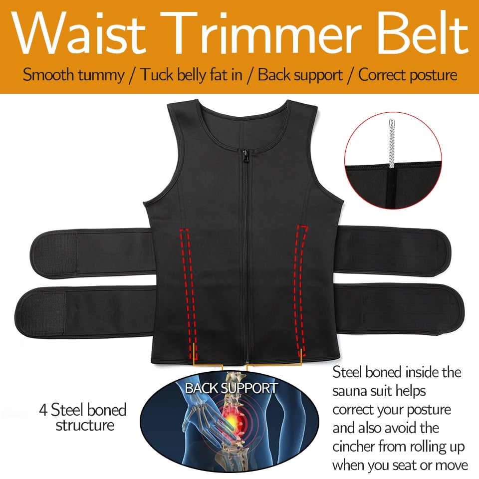 men waist trainer corset trimmer waist cincher belt sweat slimming shapewear 10