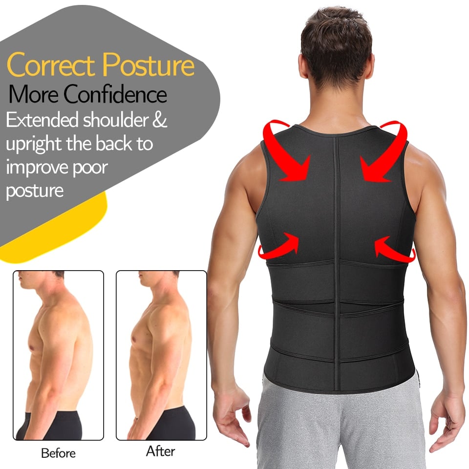 men waist trainer corset trimmer waist cincher belt sweat slimming shapewear 12