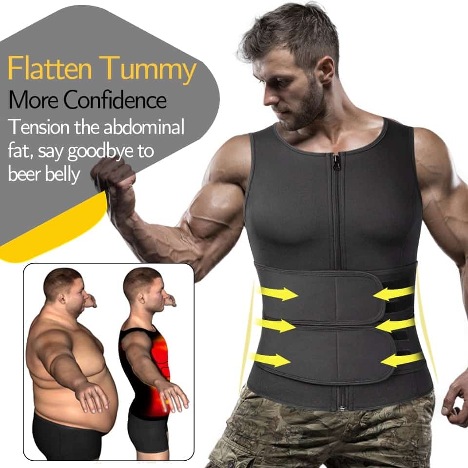 men waist trainer corset trimmer waist cincher belt sweat slimming shapewear 14