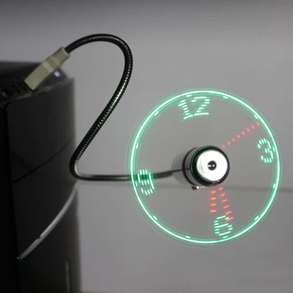 mini flexible usb fan with real time clock and temperature display 12