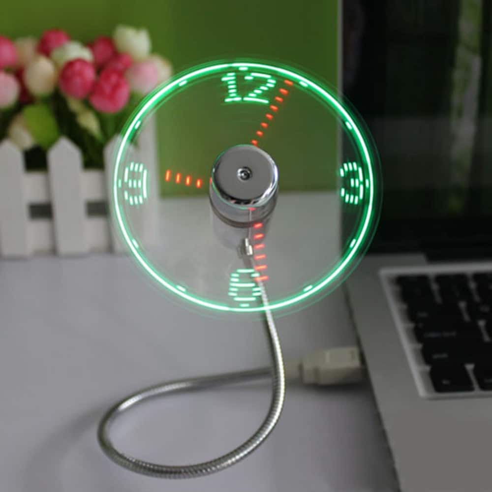 mini flexible usb fan with real time clock and temperature display 13