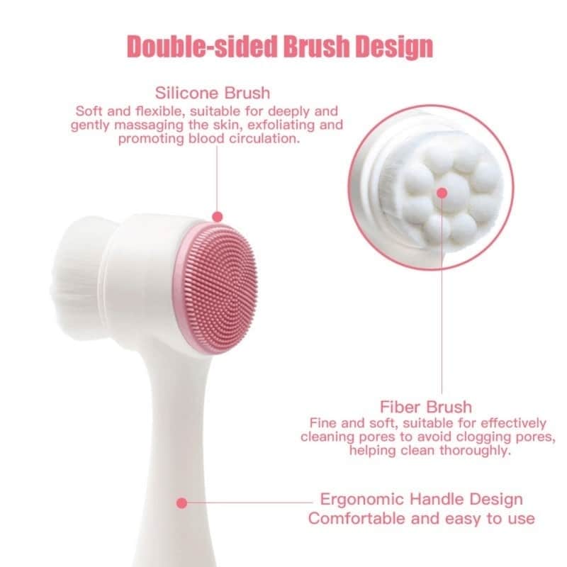 multifunctional face cleanser brush double sided silicone and fiber 5