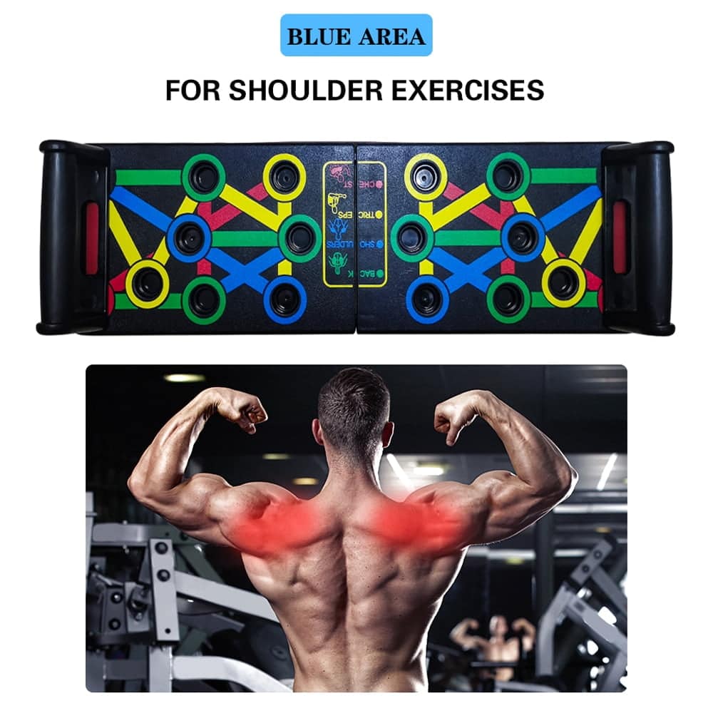 14 in 1 Power Press Push Up Rack Board Fitness Training - Pecs Exercise - Traps Exercise - Chest Workout - Triceps workout
