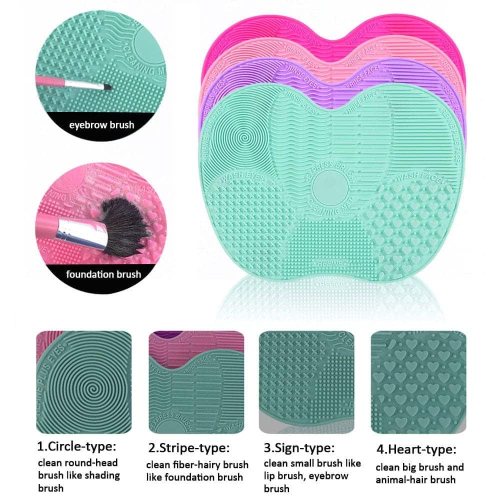 silicone brush cleaning pad brush scrubber mat 8