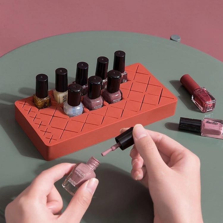 silicone lipstick organizer cosmetic multi grid storage box 7