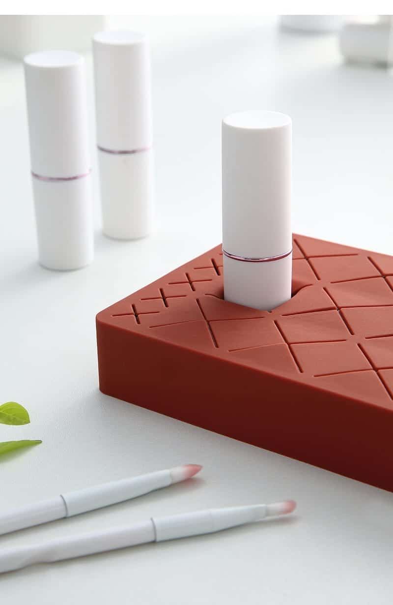 silicone lipstick organizer cosmetic multi grid storage