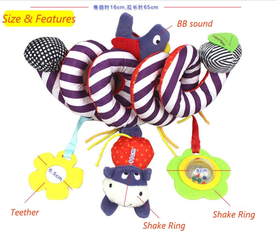 soft infant stroller toy educational spiral baby toy for newbors 2