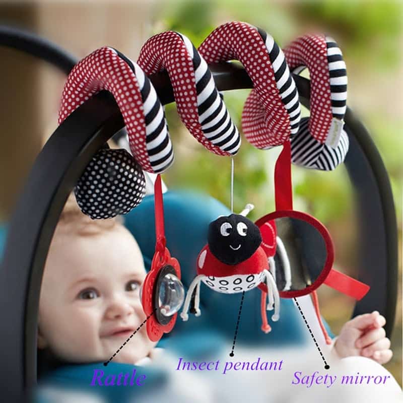 soft infant stroller toy educational spiral baby toy for newbors 6