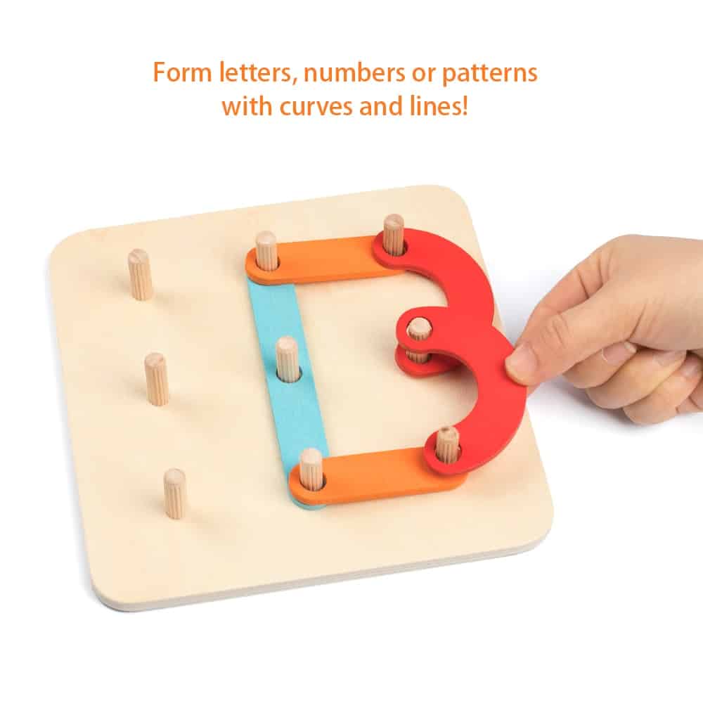 wooden letter numbers puzzle stacking toy early educational toys for toddler 5