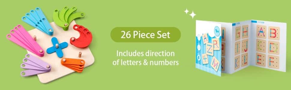 wooden letter numbers puzzle stacking toy early educational toys for toddler 7