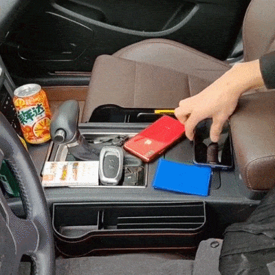 multifunctional car seat organizer leather storage box pocket 2